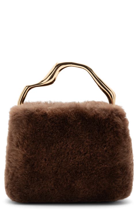 Solene Mini Shearling Top Handle Bag