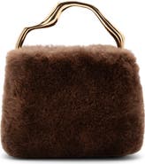 Cult Gaia Solene Mini Shearling Top Handle Bag
