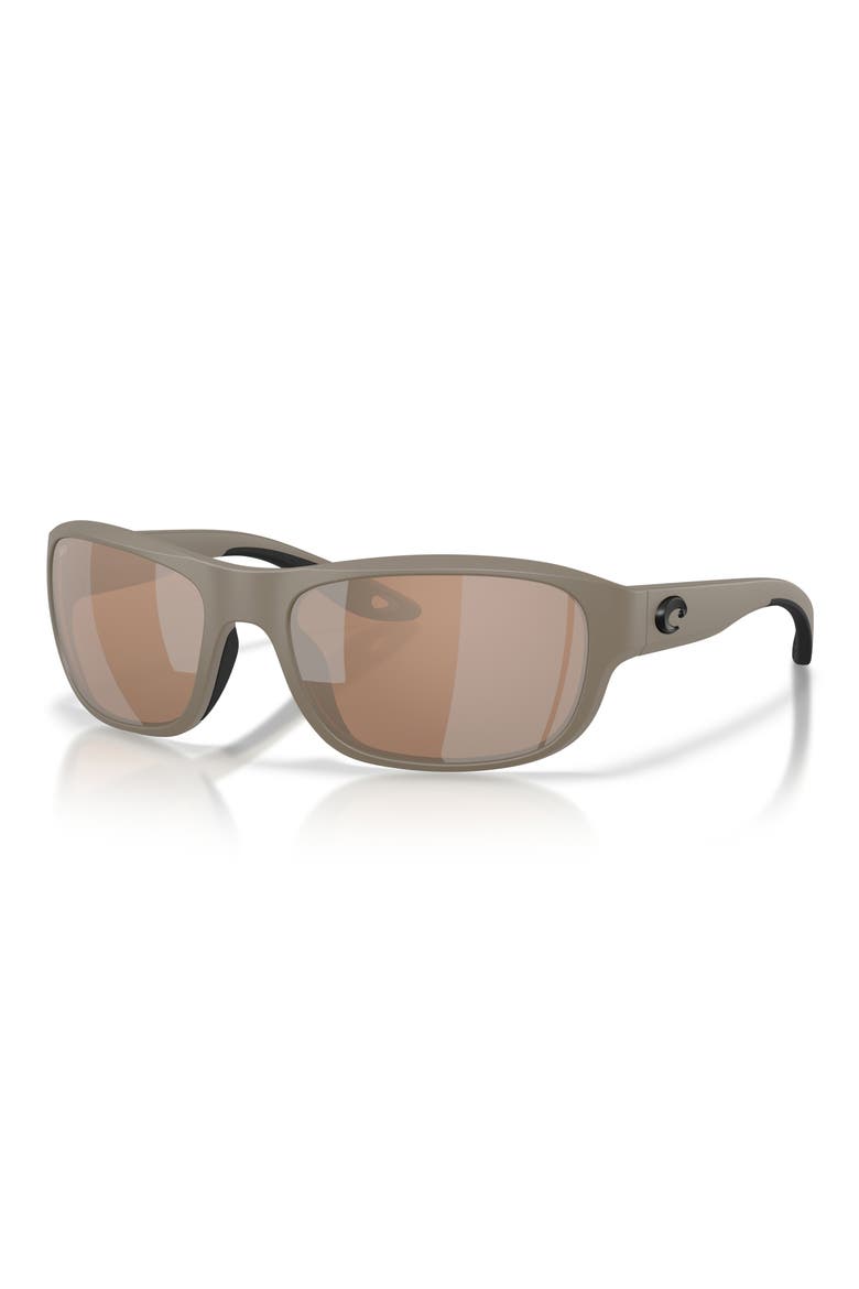 Clipperton 58mm Polarized Rectangular Sunglasses, Alternate, color, SAND / COPPER SILVER 580G
