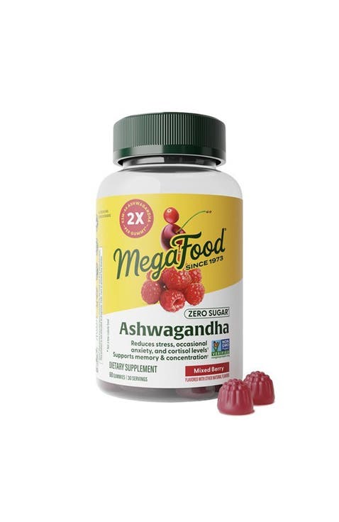 Ashwagandha Gummies, Zero Sugar, Clinically Studied Ashwagandha Ksm 66, Vegan, 60 Mixed Berry Gummies