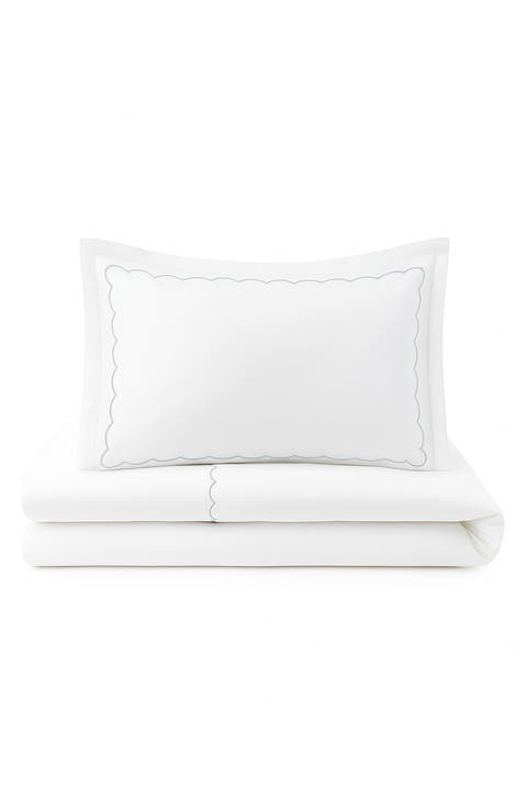 Scallop Hotel Duvet Cover, Sheet & Shams Set