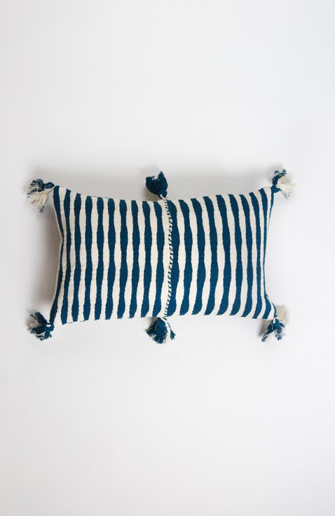Antigua Classic Striped Handwoven Cotton Throw Pillow