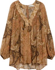 Zimmermann Kindred Spirit Carousel Batwing Silk Blend Top