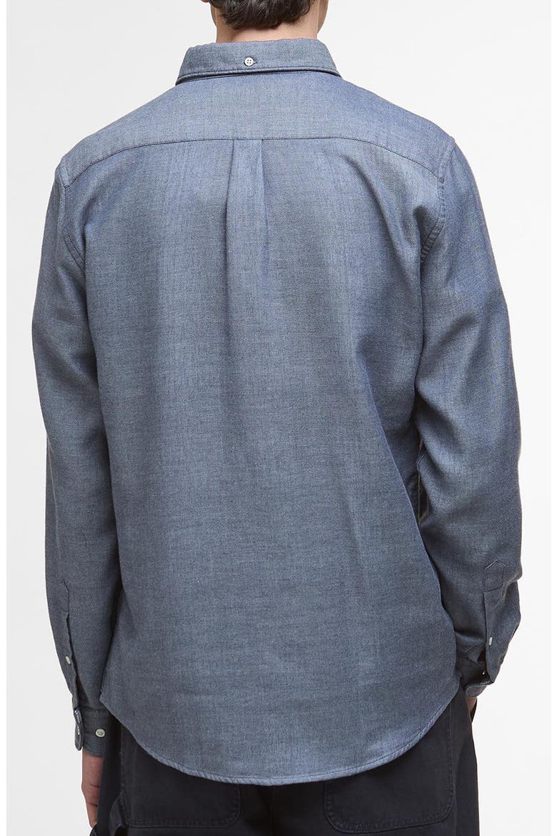 Buckley Tailored Fit Cotton Herringbone Button-Down Shirt, Alternate, color, DARK NAVY