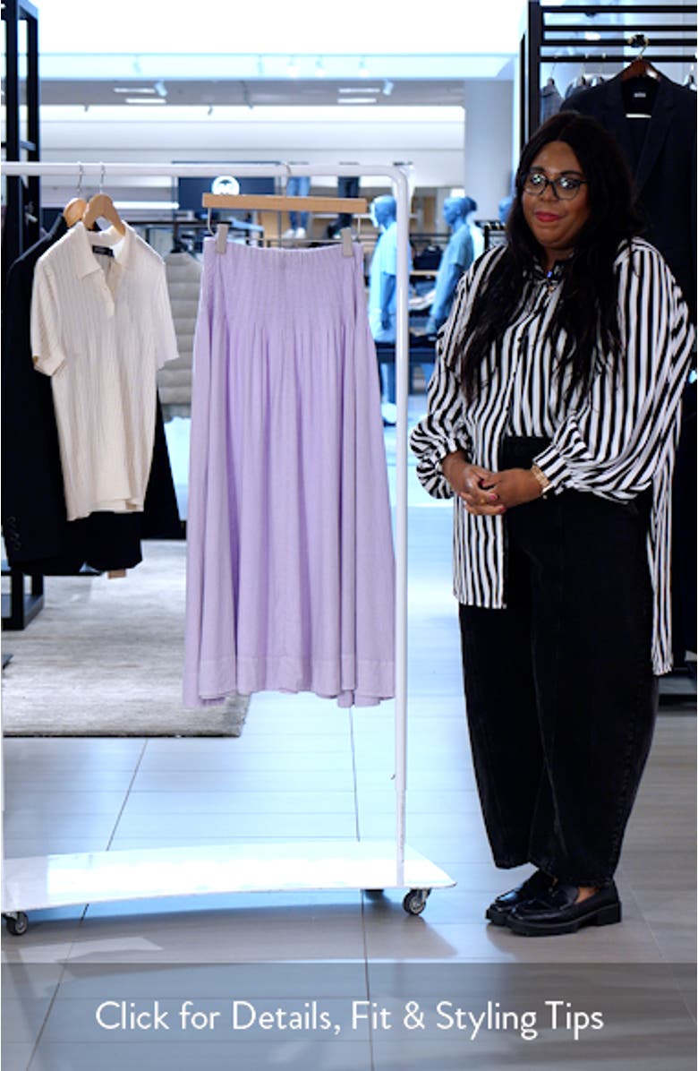 Pleat Accent Linen Blend Maxi Skirt, sales video thumbnail