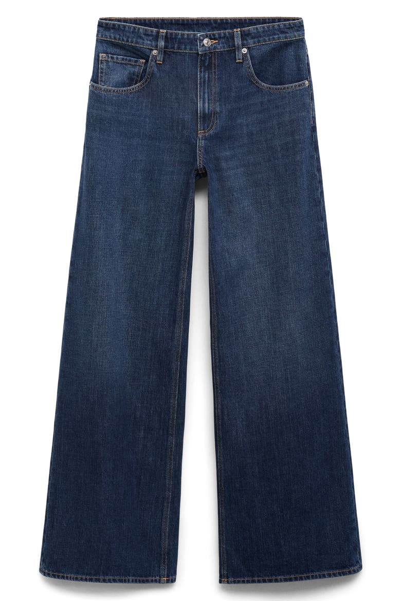 Low Rise Wide Leg Jeans, Alternate, color, DARK BLUE