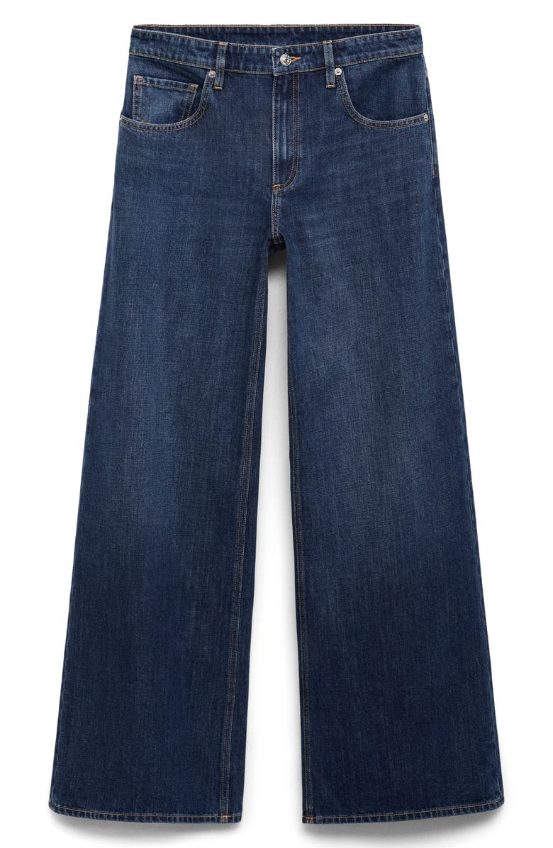 MANGO Low Rise Wide Leg Jeans, Alternate, color, Dark Blue