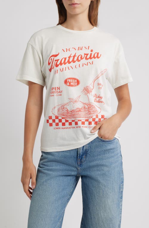Vinyl Icons Spaghetti Graphic T-shirt In White