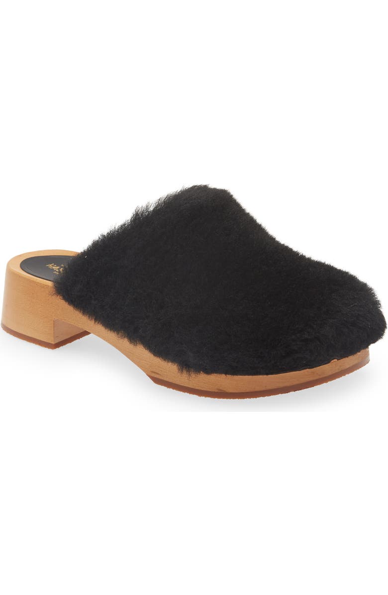 Swedish Hasbeens Fluff Genuine Shearling Clog, Main, color,