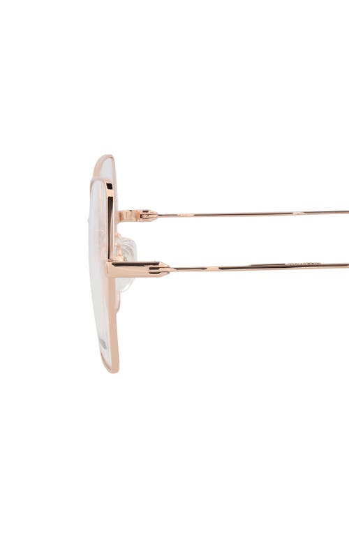 Alexander Mcqueen Mcqueen 55mm Square Optical Glasses In Rose Gold Transparent