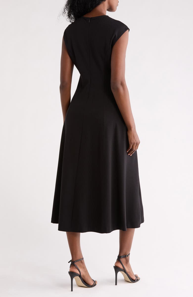 NORDSTROM RACK Seamed Ponte Fit & Flare Midi Dress, Alternate, color, Black