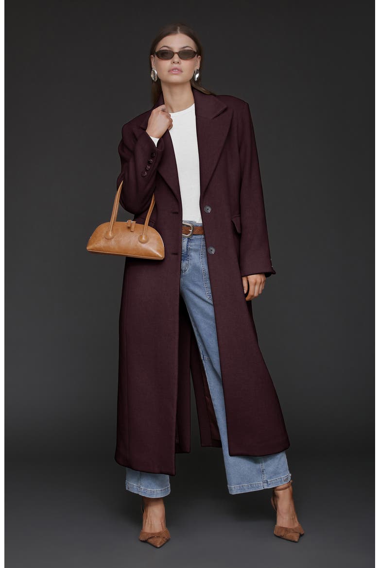 Strong Shoulder Hourglass Single Breasted Coat, Alternate, color, DULSE