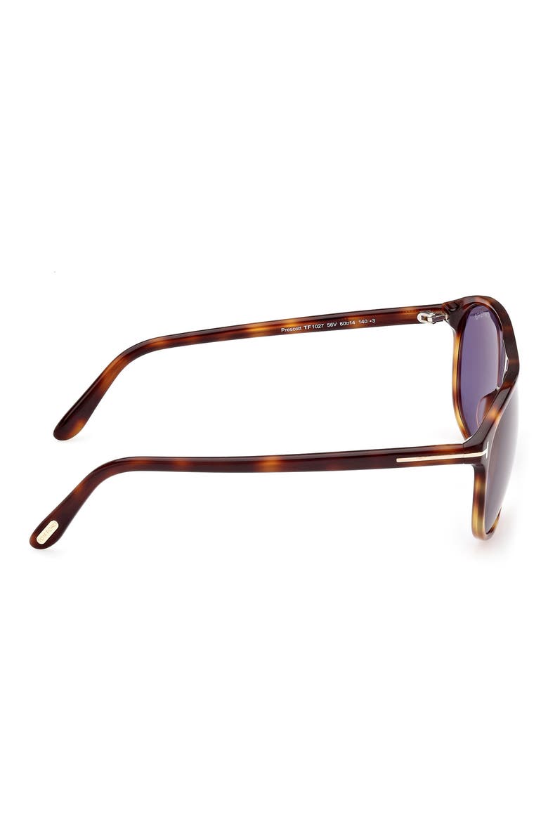 Prescott 60mm Square Sunglasses, Alternate, color, SHINY BLONDE HAVANA / BLUE