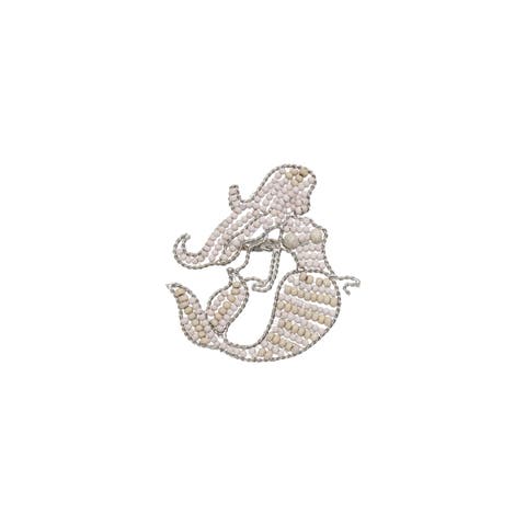 Mermaid shaped napkin Rings Set of 4 -wood and metal