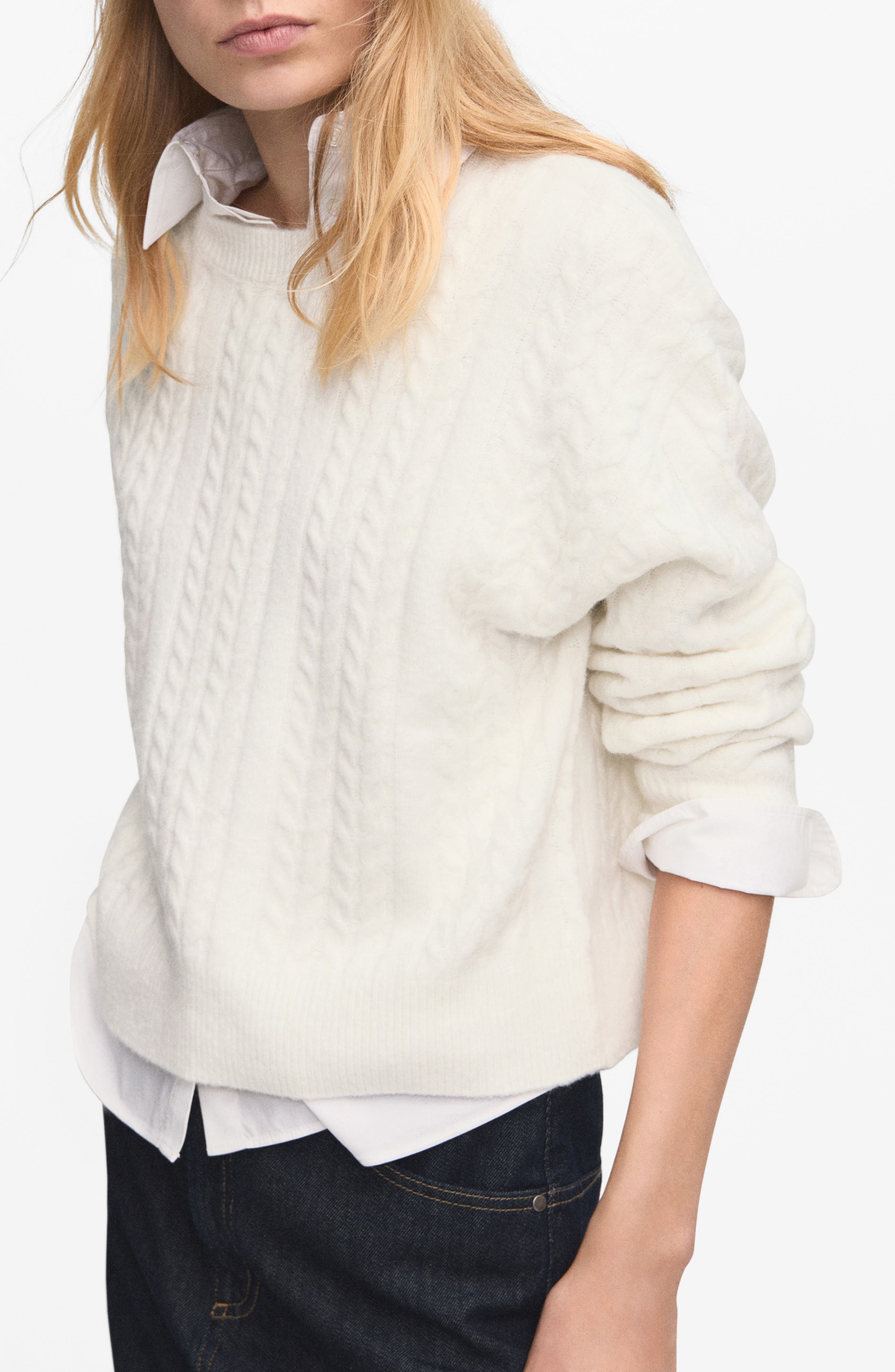 Cable Stitch Crewneck Sweater - image 3