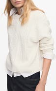 MANGO Cable Stitch Crewneck Sweater