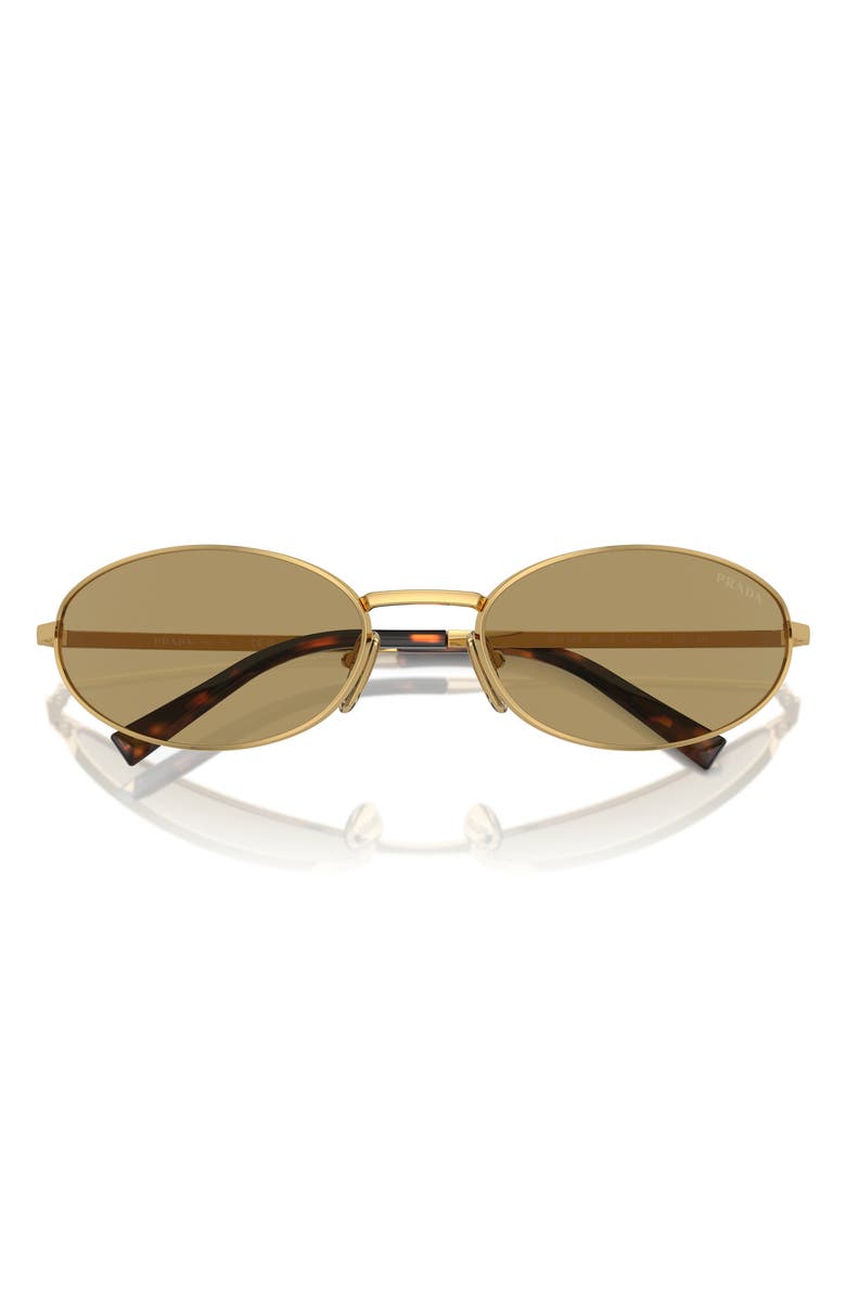 Prada 59mm Oval Sunglasses, Main, color, Gold