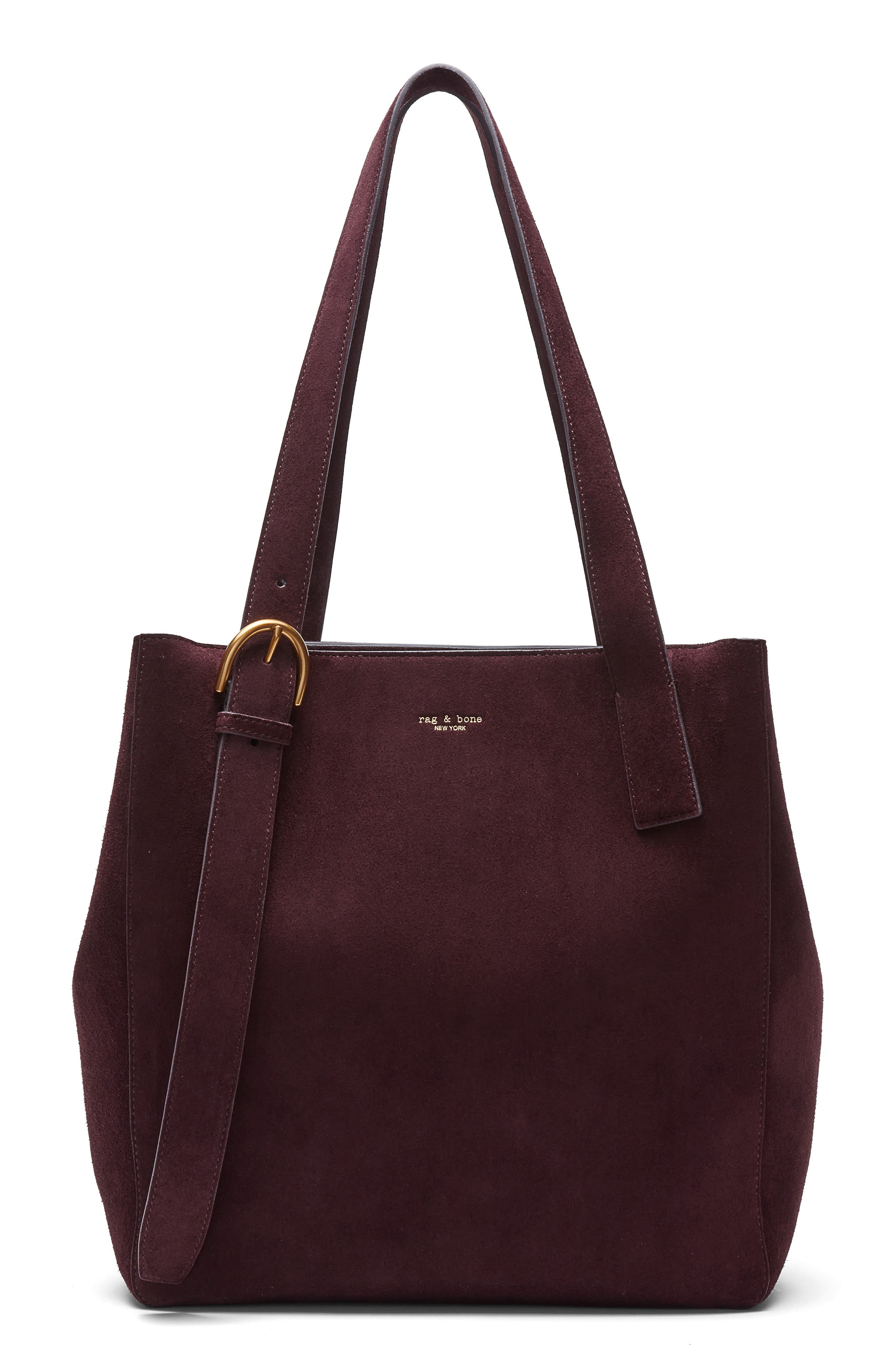 Parker Suede Tote, Alternate, color, BLACKBERRY