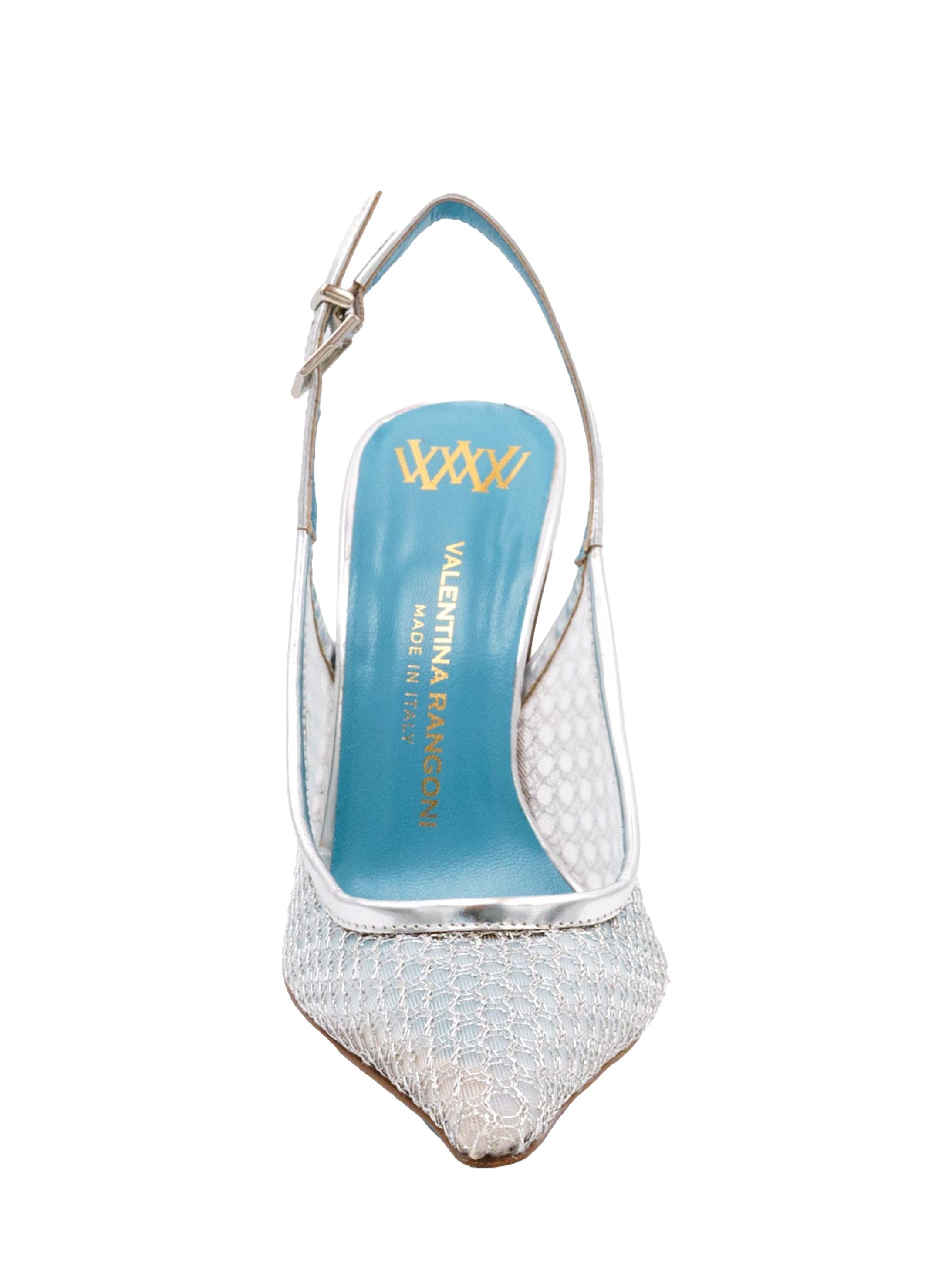 Valentina Rangoni Rea Mesh Slingback, Alternate, color, Silver Nadira