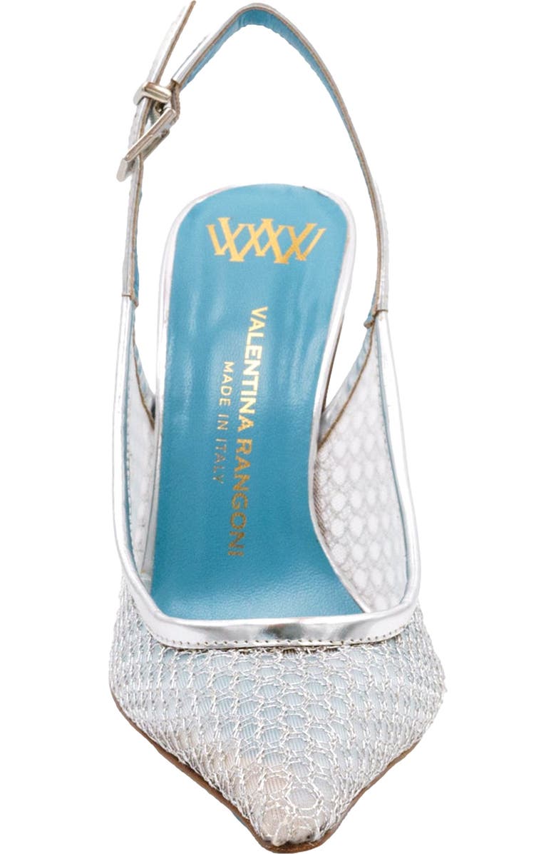Valentina Rangoni Rea Mesh Slingback, Alternate, color, Silver Nadira