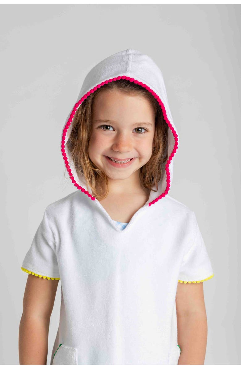 Florence Eiseman Terry Coverup With Pom Poms, Alternate, color, White