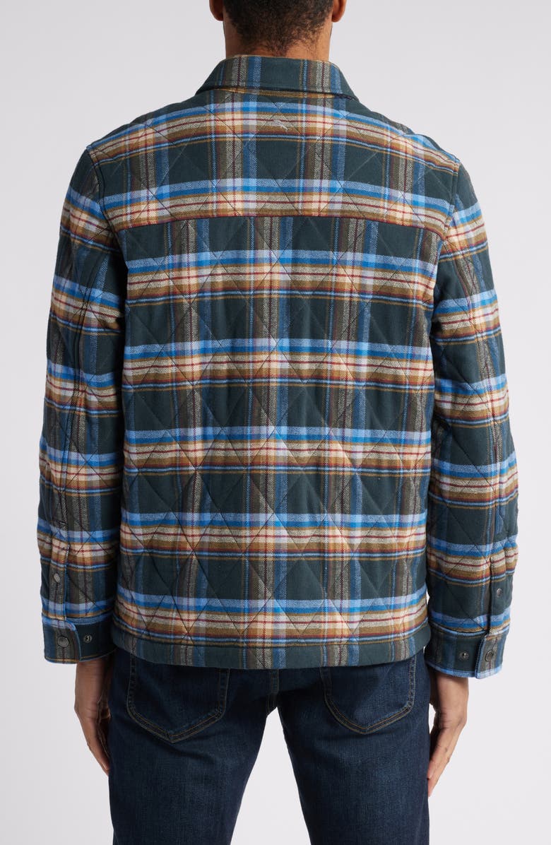 Tommy Bahama Oak Harbor Quilted Plaid Flannel Shirt Jacket, Alternate, color, Deep Slate