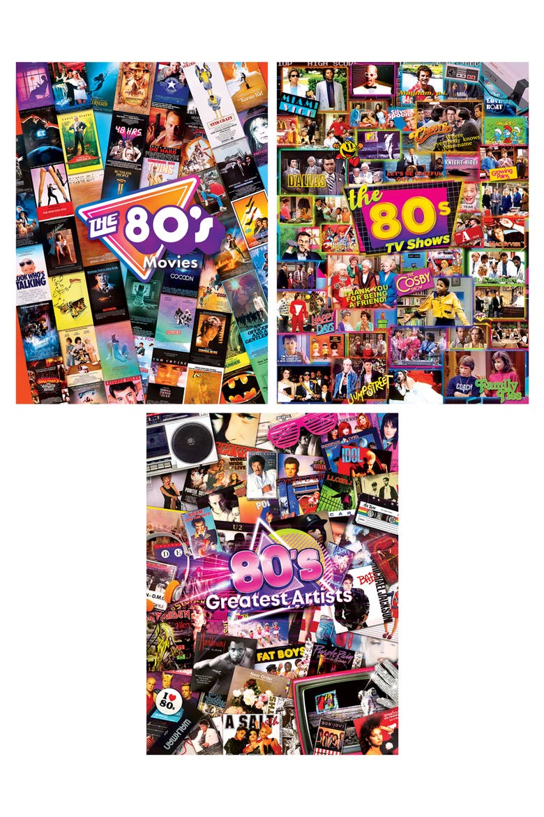 The 80's 500 Piece Puzzles 3-Pack, Alternate, color, Multicolor