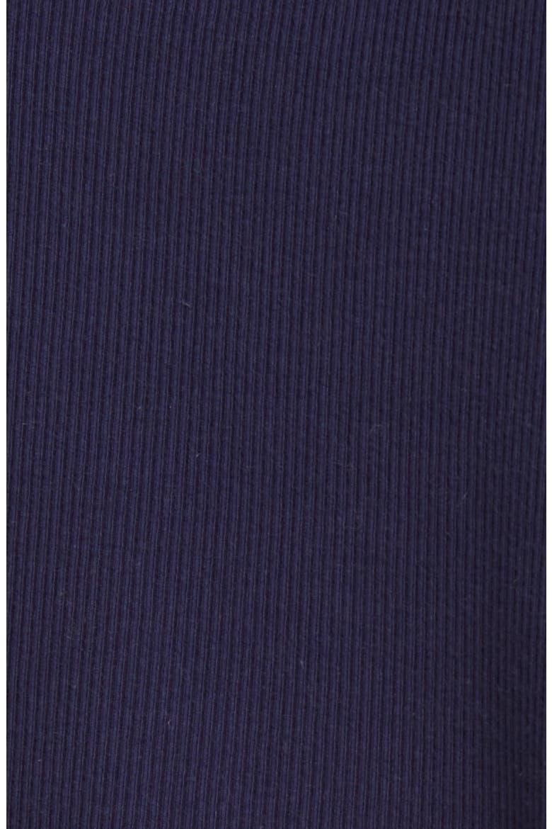 Pleat Black Long Sleeve Rib Top, Alternate, color, NAVY PEACOAT