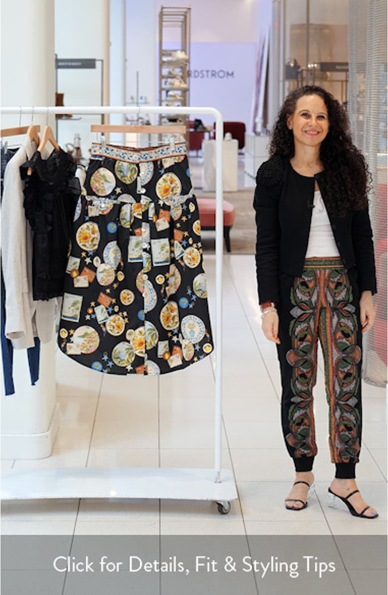 Trip Souvenir Print Cotton Skirt, sales video thumbnail