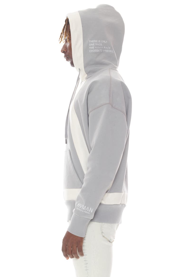 Taped Cotton Hoodie, Alternate, color, GHOST GREY