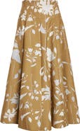 Lela Rose Floral Cotton Blend Jacquard Skirt