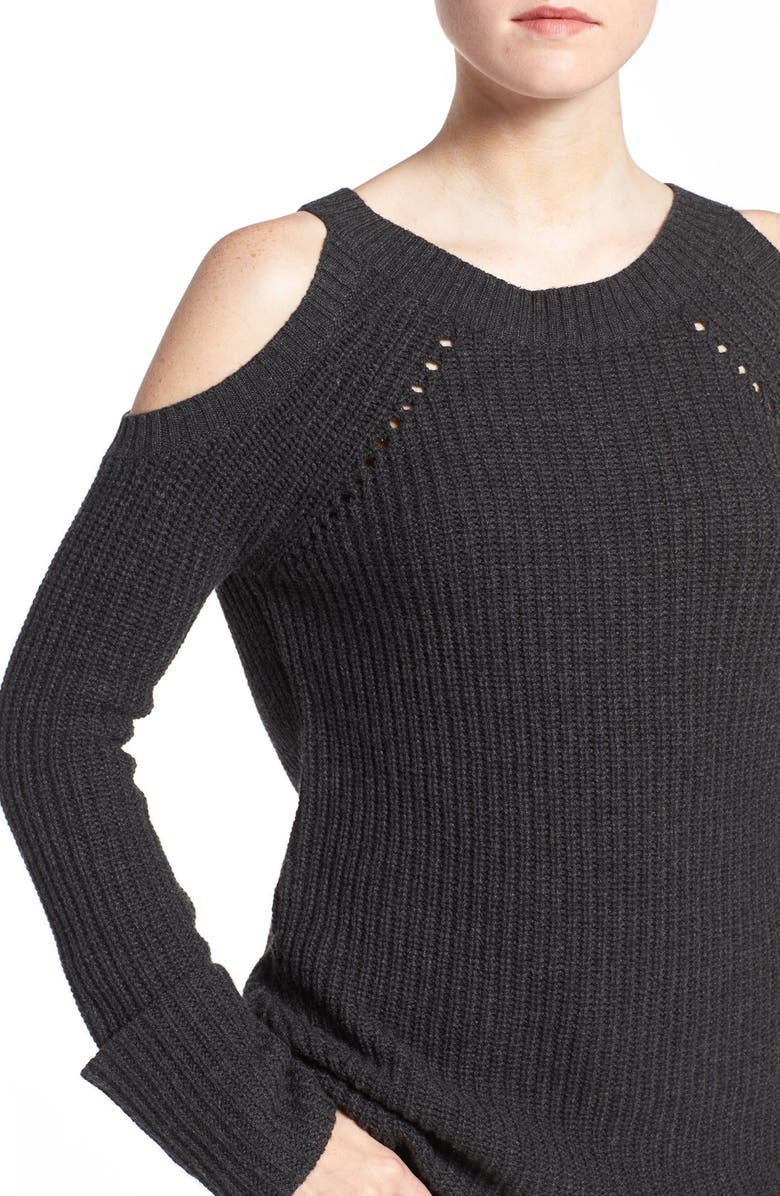 Chelsea28 Olivia Palermo + Chelsea28 Ribbed Cold Shoulder Sweater, Alternate, color, 