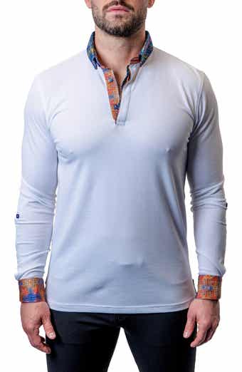Newton Cloud White Long Sleeve Polo