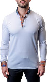 Maceoo Newton Cloud White Long Sleeve Polo