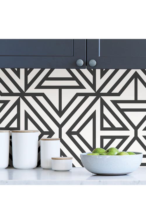 Wallpops Black Linear Peel & Stick Wallpaper In Black