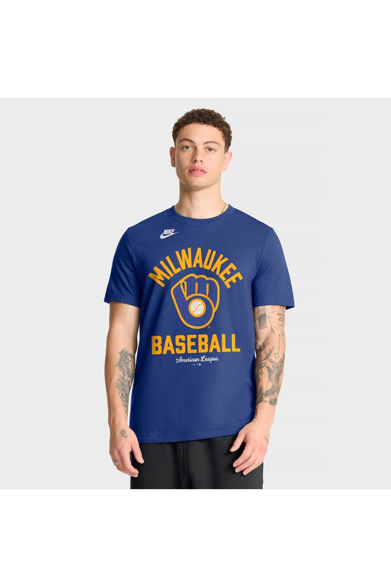 Men's Nike Royal Milwaukee Brewers Cooperstown Collection T-Shirt, Main, color, Royal