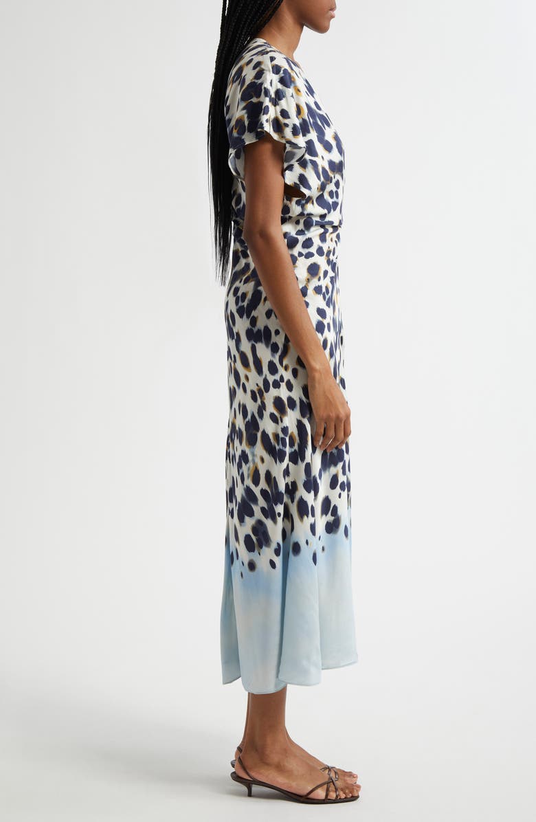 A.L.C. Rem Dot Print A-Line Dress, Alternate, color, Navylight