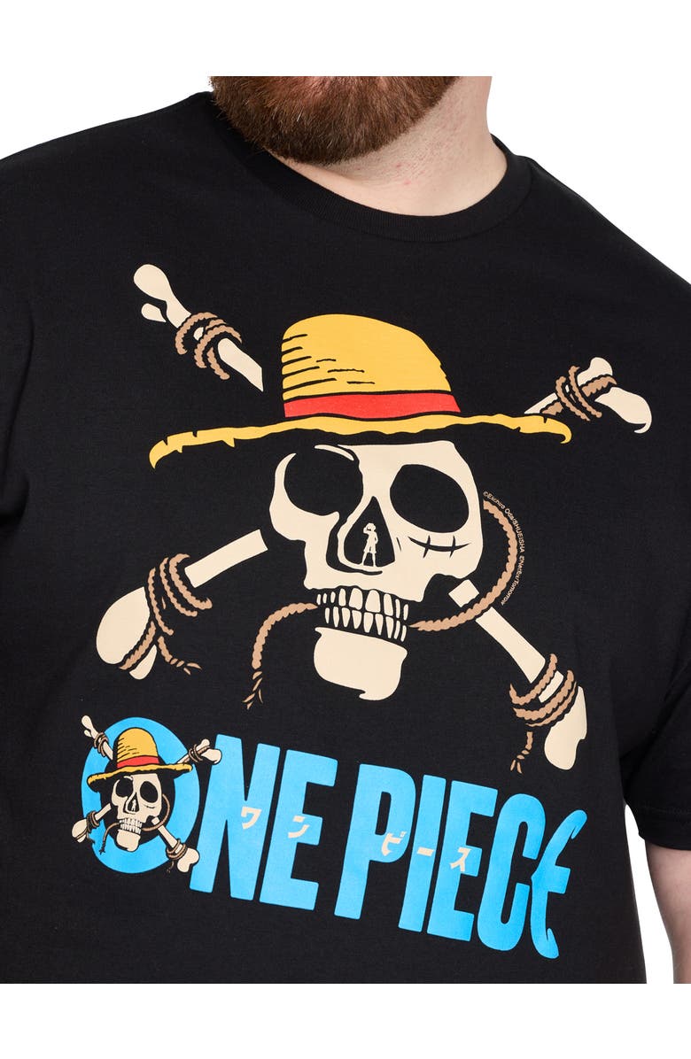 True Nation by DXL Big & Tall One Piece Straw Hat Crew Graphic Tee, Alternate, color, Black