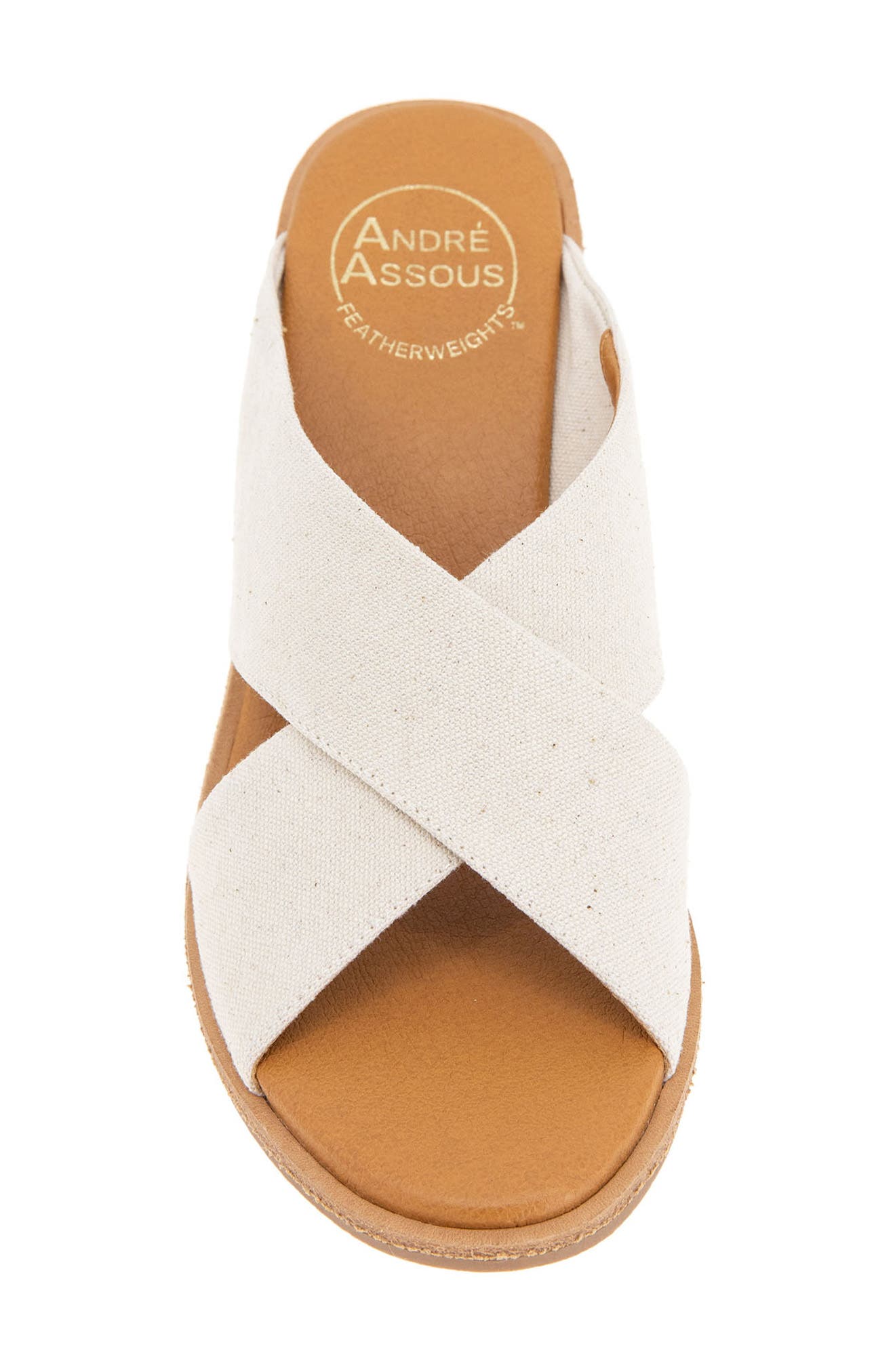 André Assous Bryana Wedge Sandal, Alternate, color, Beige Linen