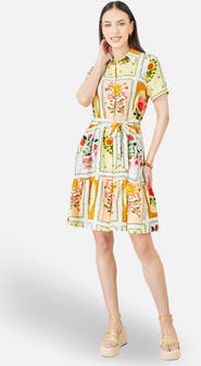 Yumi Sun Patchwork Print Shirt Dress