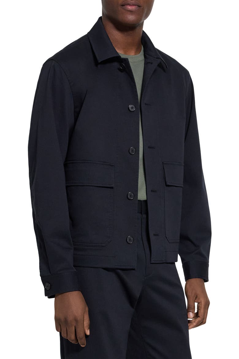 Moonsoft Cotton Twill Button-Up Shirt Jacket, Alternate, color, BALTIC