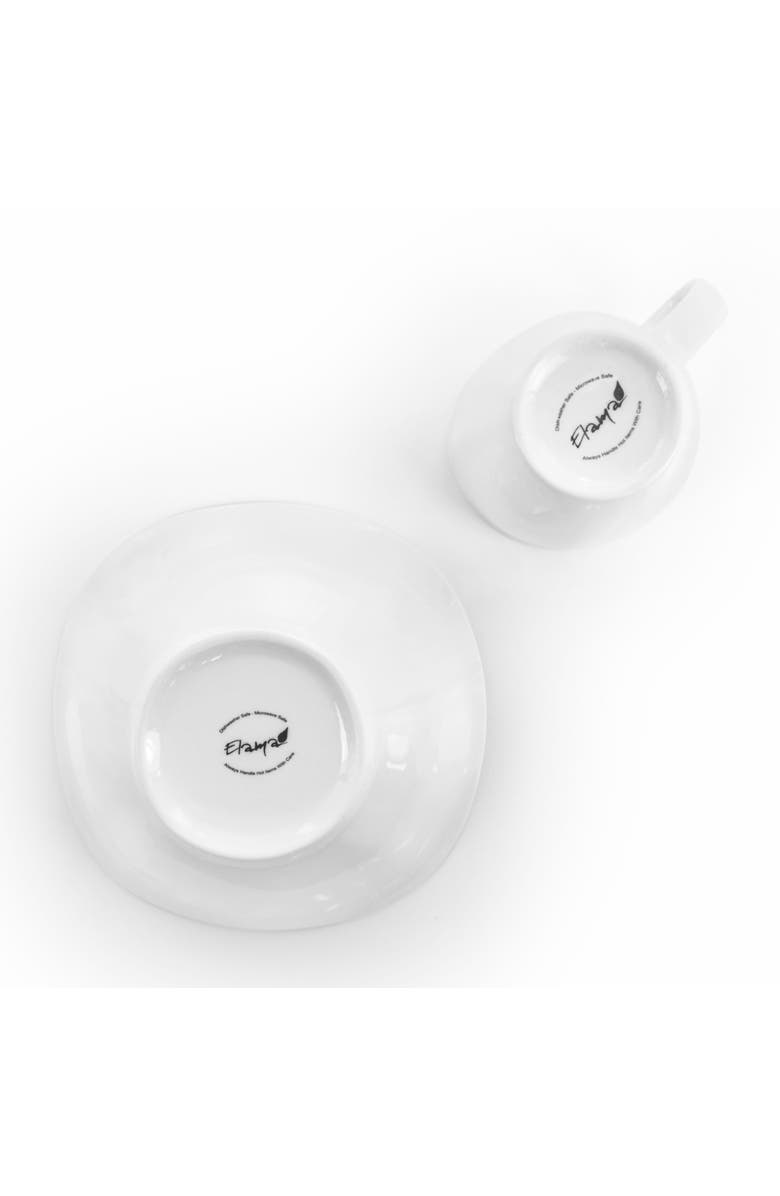 Elama Bishop 16 Piece Soft Square Porcelain Dinnerware Set, Alternate, color, White