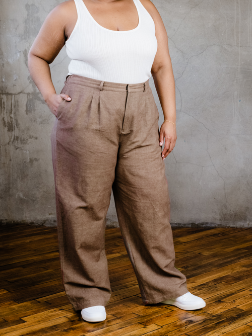 Able Claire Linen Pant In Driftwood