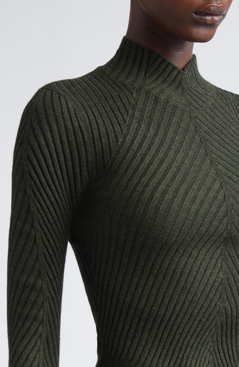 Victoria Beckham Merino Wool Rib Sweater, Alternate, color, Oregano