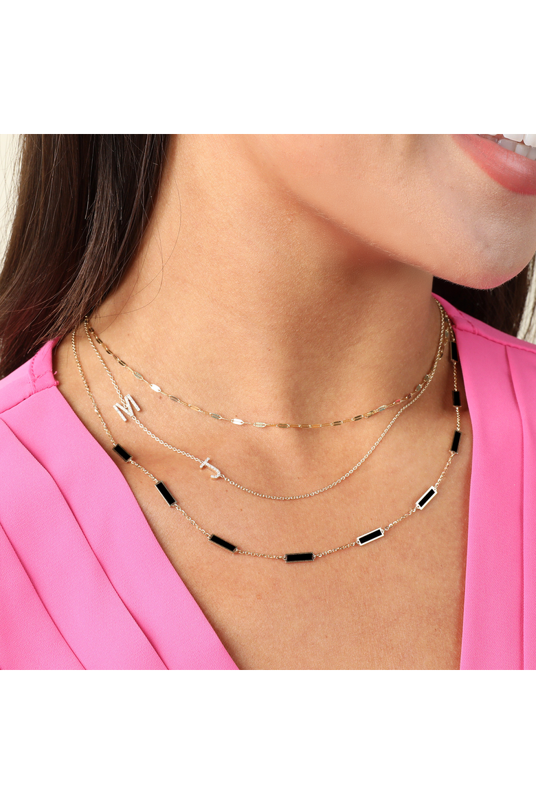 Onyx Bar Chain Necklace, Alternate, color, Onyx