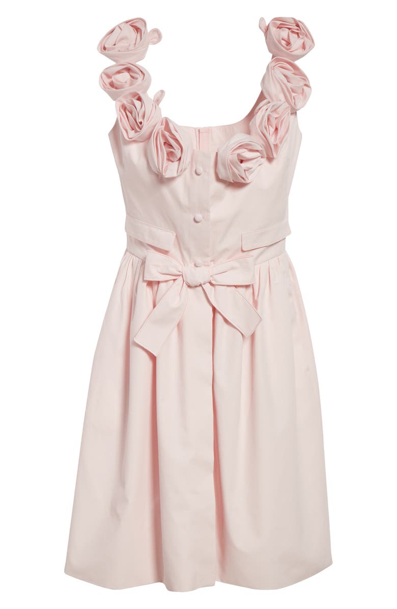Giambattista Valli Rosette Embellished Cotton Poplin Minidress, Alternate, color, Pale Rose