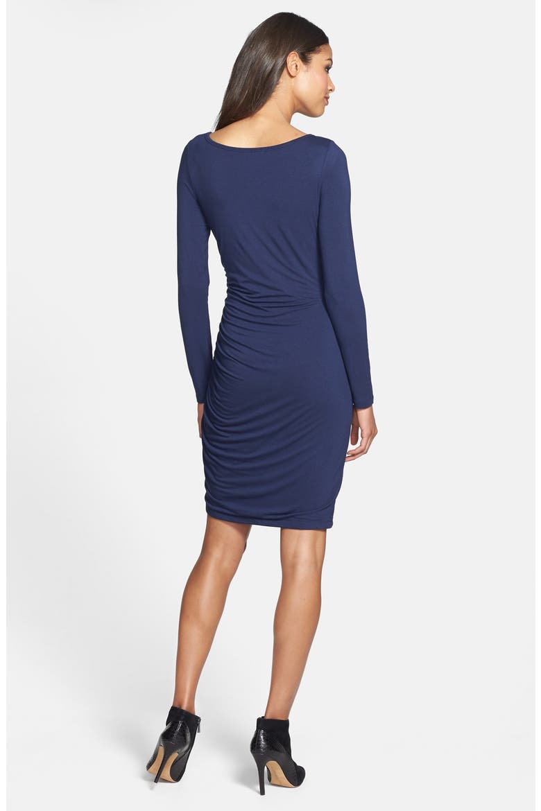 Side Shirred Knit Dress, Alternate, color, NAVY PEACOAT