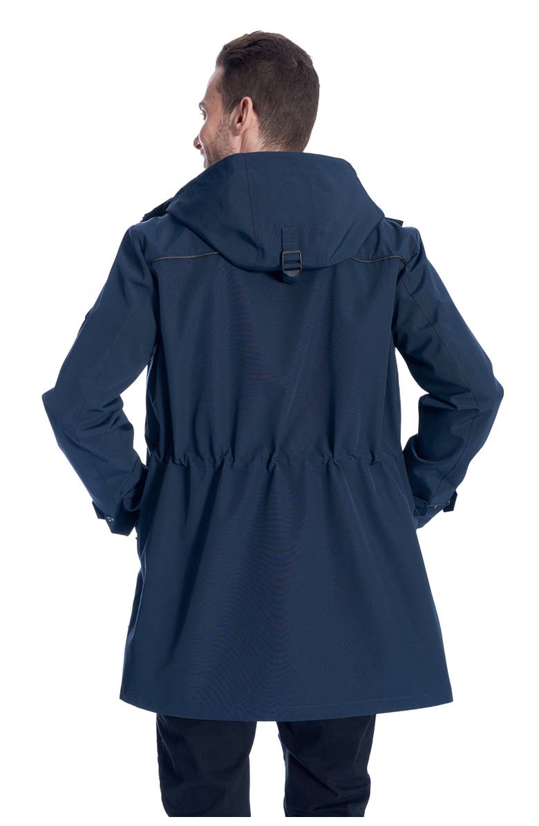 Alpine North BANKS - Weather Resistant Storm Jacket with Drawstring Hood Raincoat, Alternate, color, Navy