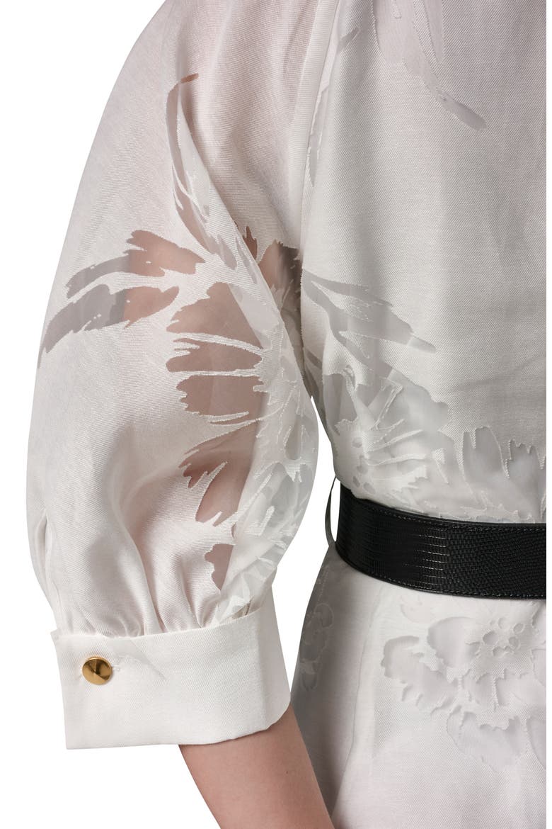 Floral Cutout Shirtdress, Alternate, color, CREAM (CRM)