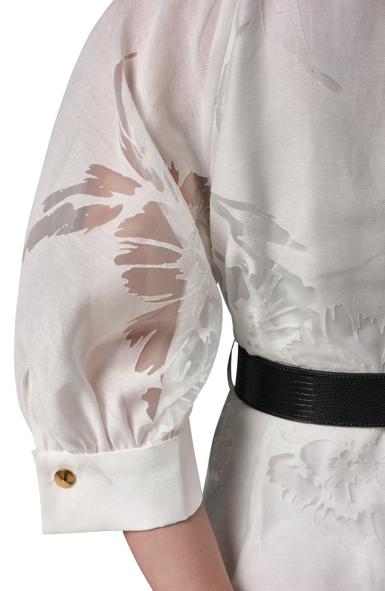 Donna Karan New York Floral Cutout Shirtdress, Alternate, color, Cream (Crm)